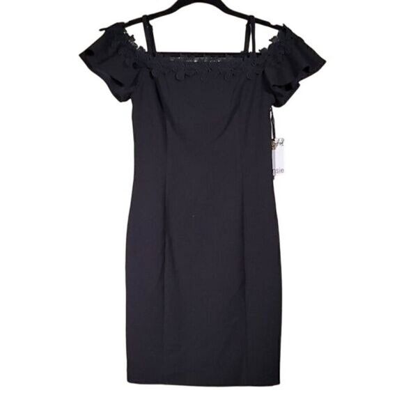 Kensie Solid Off the Shoulder Mini Dress Sz 0 - Picture 1 of 13